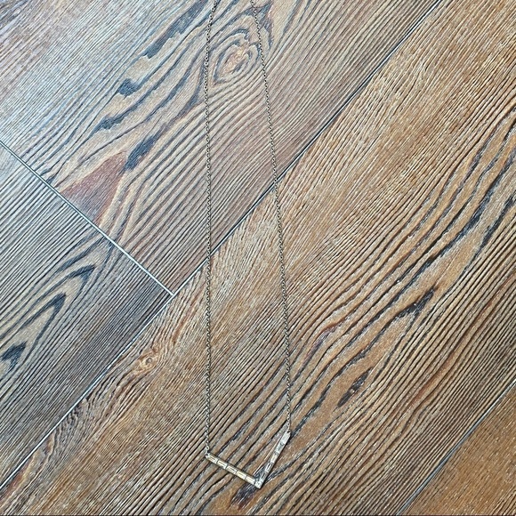 Silver Emerald Cut Cubic Zirconia Long Necklace - Picture 5 of 7